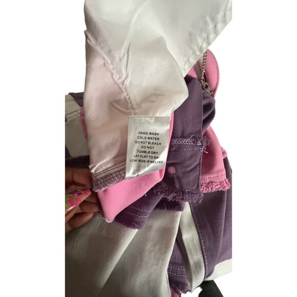 Mazik Flare Leg Bell bottom Jeans Distressed pink and purple Medium - Picture 11 of 11